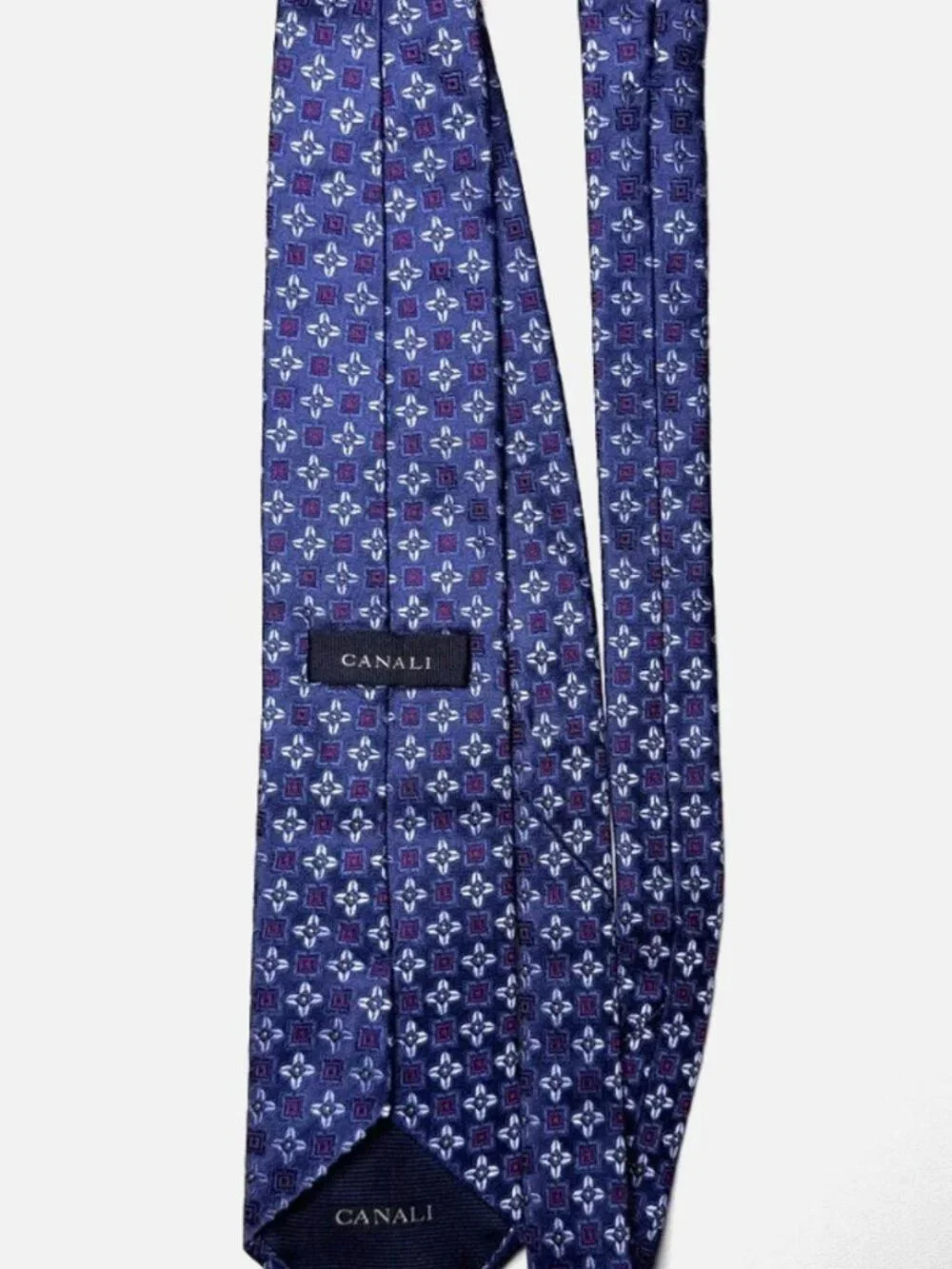 ROBERTO CAVALLI Men's Blue 100% Silk Floral Necktie ITALY Luxury EUC Rare